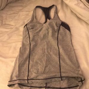 Grey striped lululemon workout tank